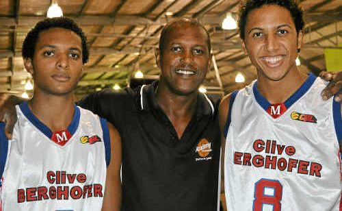 Coach Clarence Dickerson with his sons Anthony and Charles. Coach Clarence Dickerson with his sons Anthony and Charles.